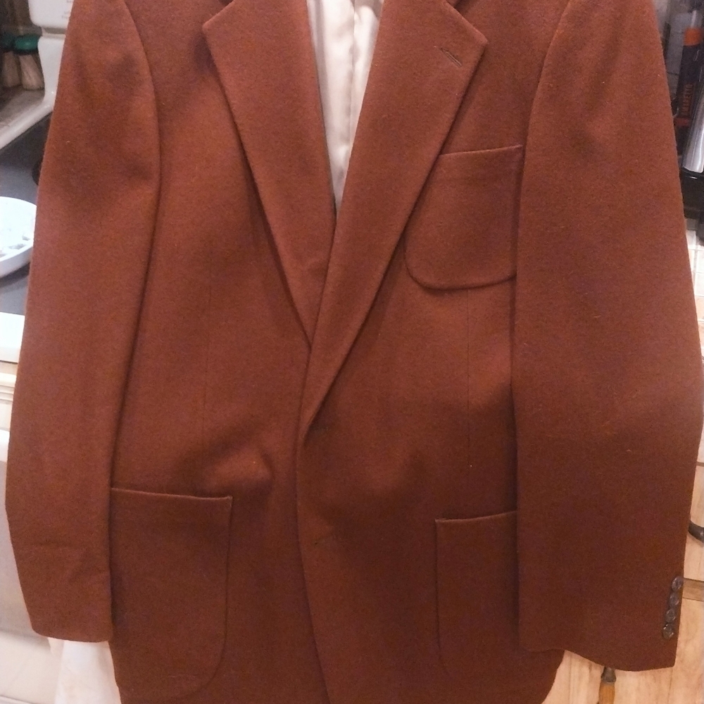 Men's  Real Wool 42-44L Dark Rust Blazer